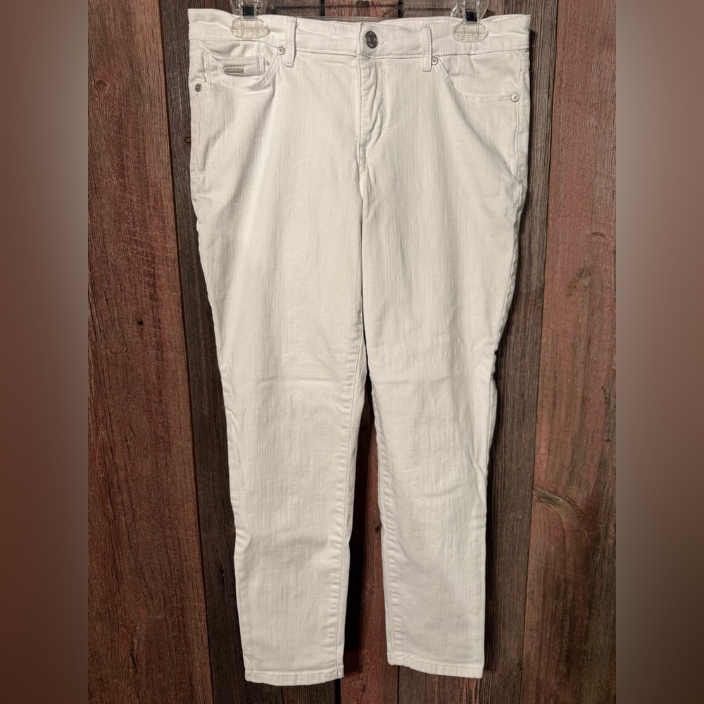 Nine West Womens 8 Cream White Skinny Ankle Jeans CBK Style - Picture 2 of 8